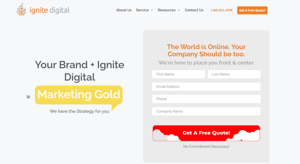 Ignite Digital Homepage
