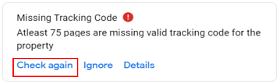 missing tracking code example